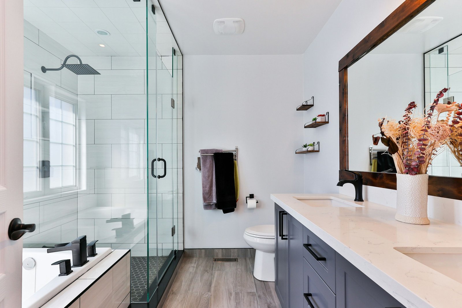 Full bath with a walk-in shower